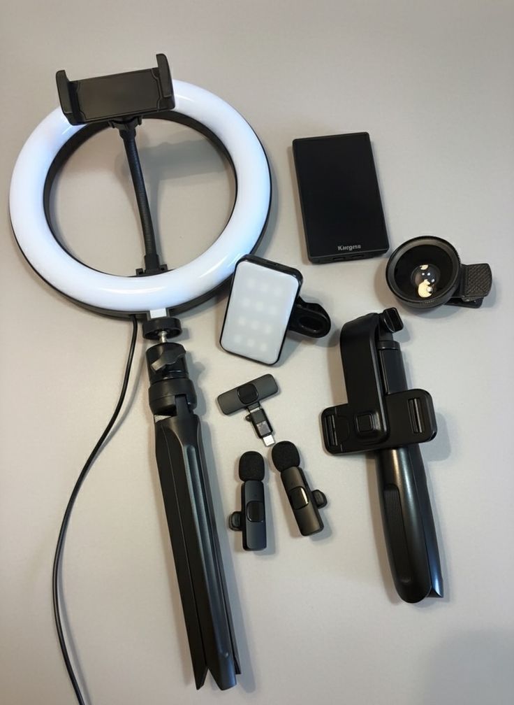 Phone, earbuds, tablet and controller